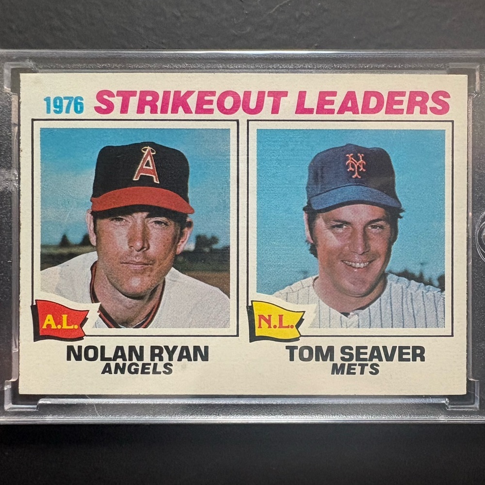 1976 Strikeout Leaders Nolan Ryan & Tom Seaver Baseball Card